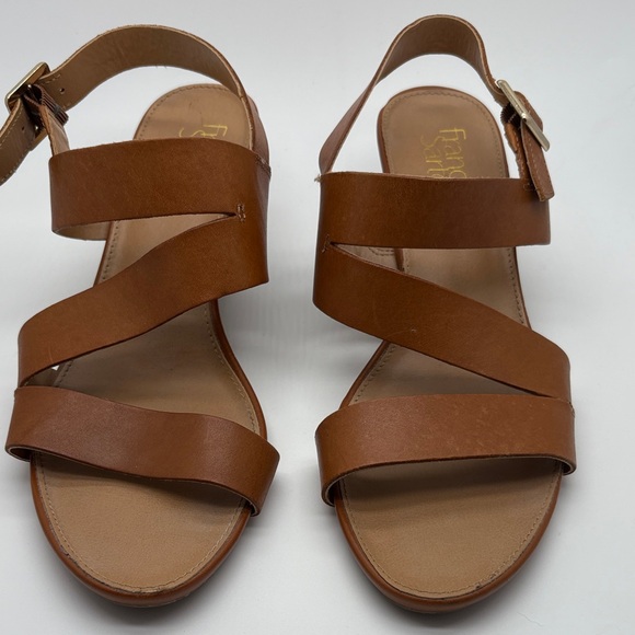 Franco Sarto Brown Leather Sandals, Size 8.5 - Picture 1 of 7